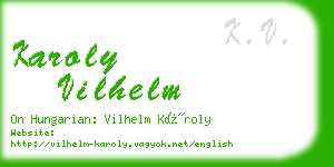 karoly vilhelm business card